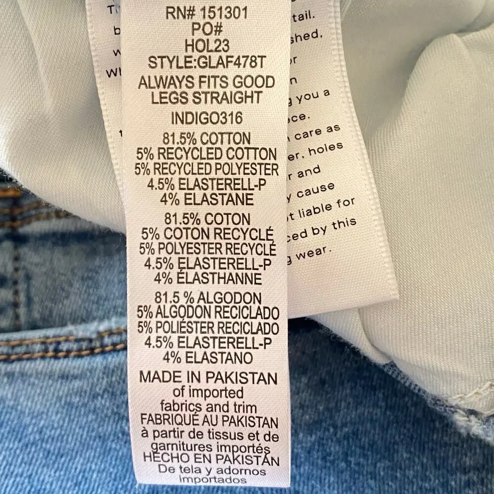 GOOD AMERICAN Always Fits Good Legs Straight Jeans in Indigo316, Size 14-18 - Picture 11 of 13